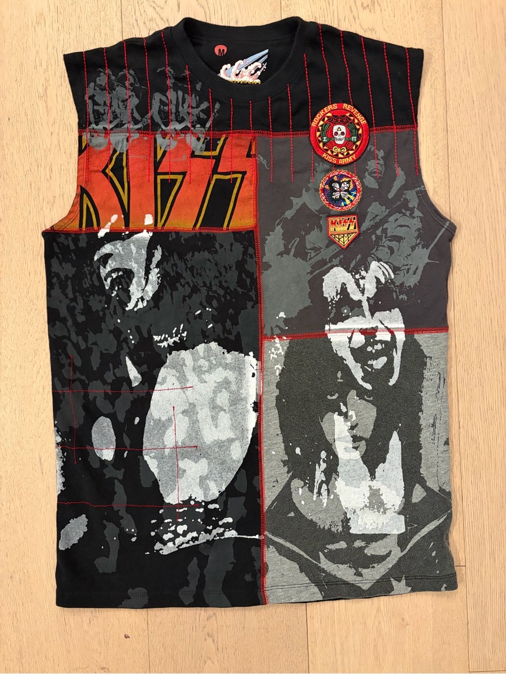 TITLE: Vintage 2005 Miskeen x KISS Patchwork Tank M